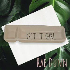 Rae Dunn Get It Girl Trinket Divided Dish Magenta Artisan Collection Preowned